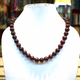 Natural Garnet Round 10 mm Beads Necklace 18 inches